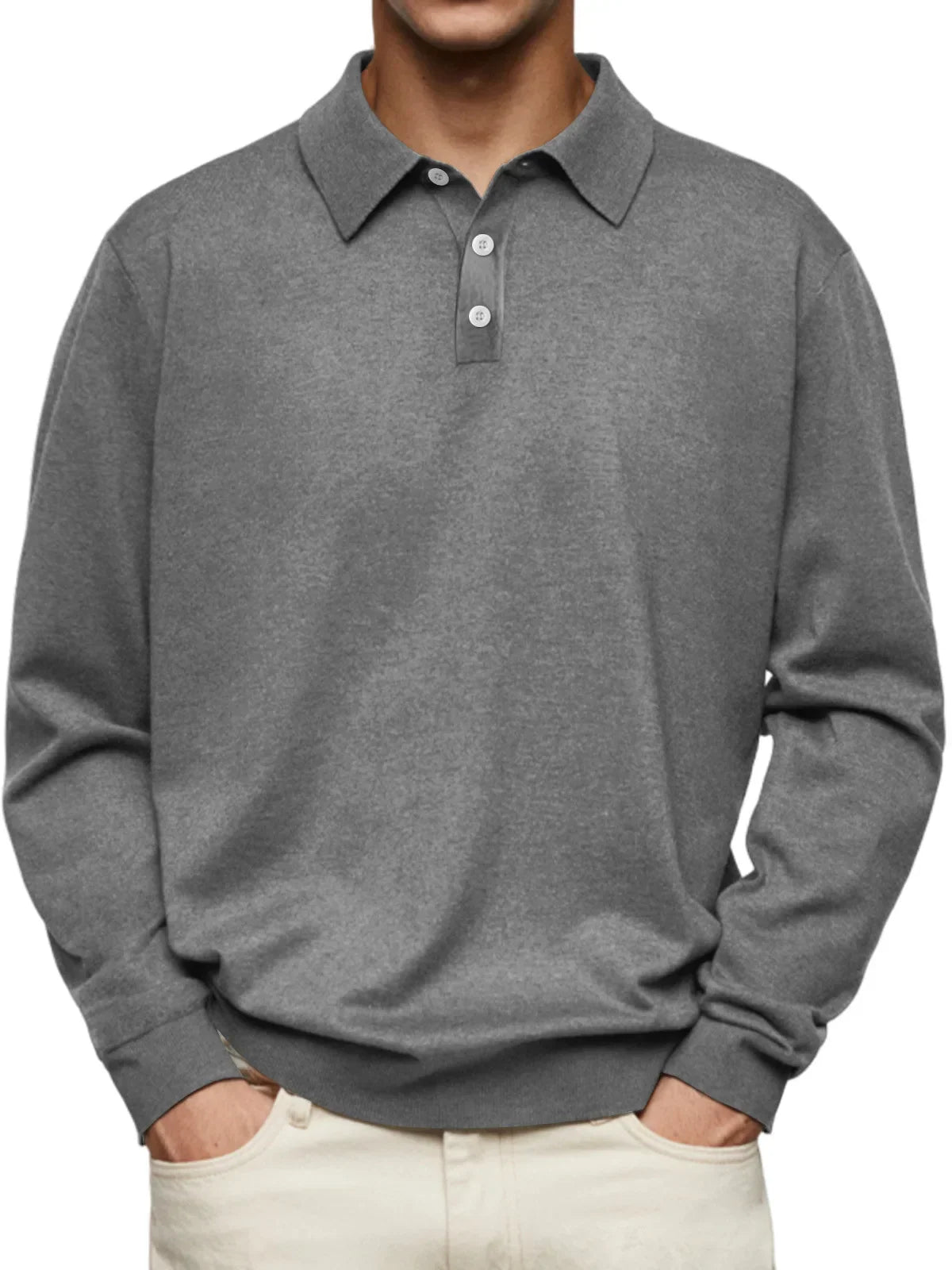 Leon™ | Casual-Poloshirt mit langen Ärmeln