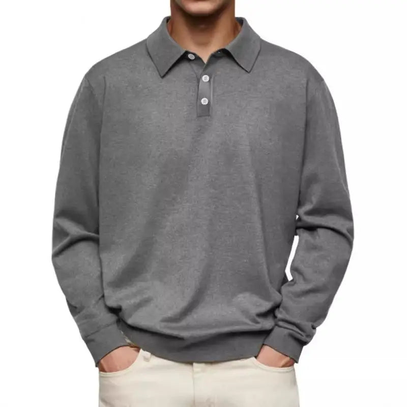 Leon™ | Casual-Poloshirt mit langen Ärmeln