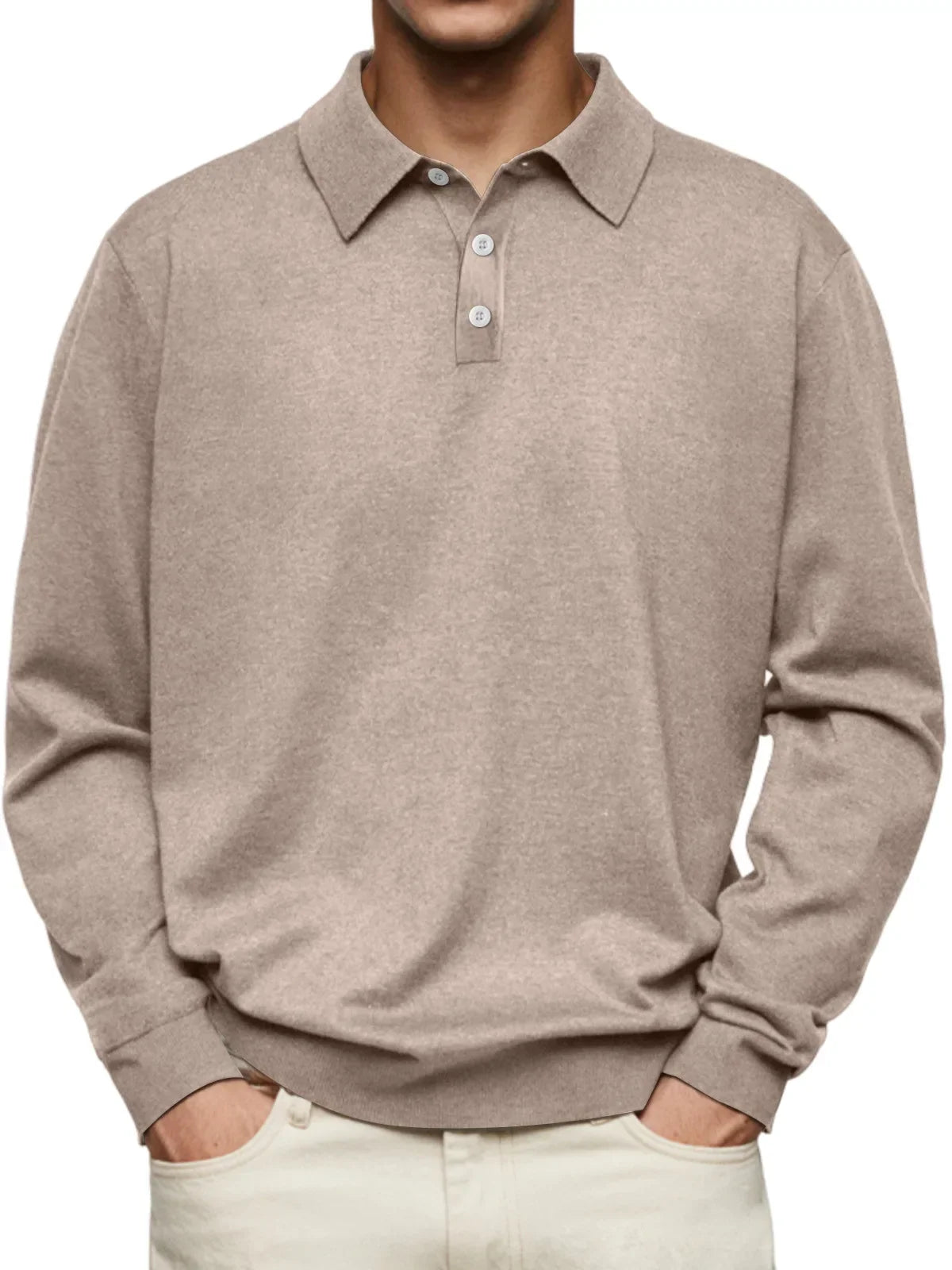Leon™ | Casual-Poloshirt mit langen Ärmeln