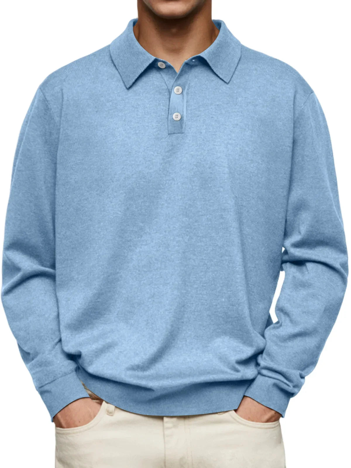 Leon™ | Casual-Poloshirt mit langen Ärmeln