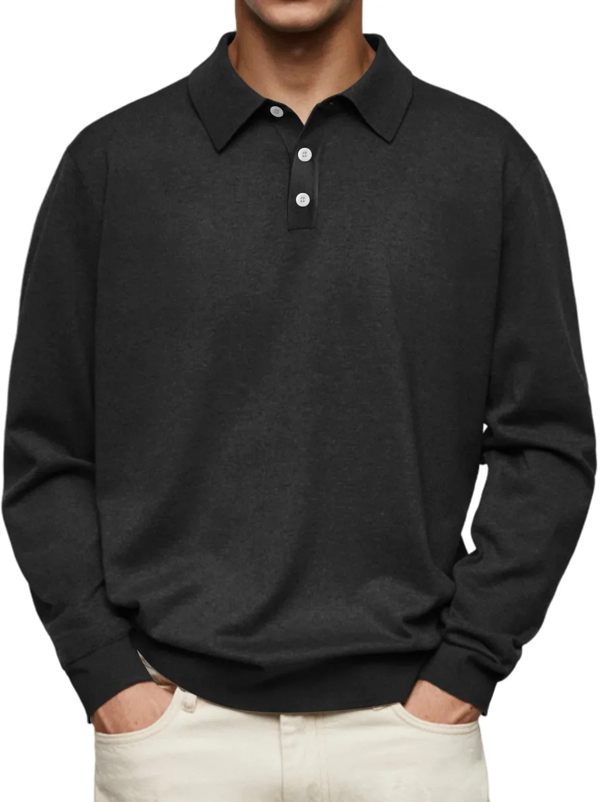 Leon™ | Casual-Poloshirt mit langen Ärmeln