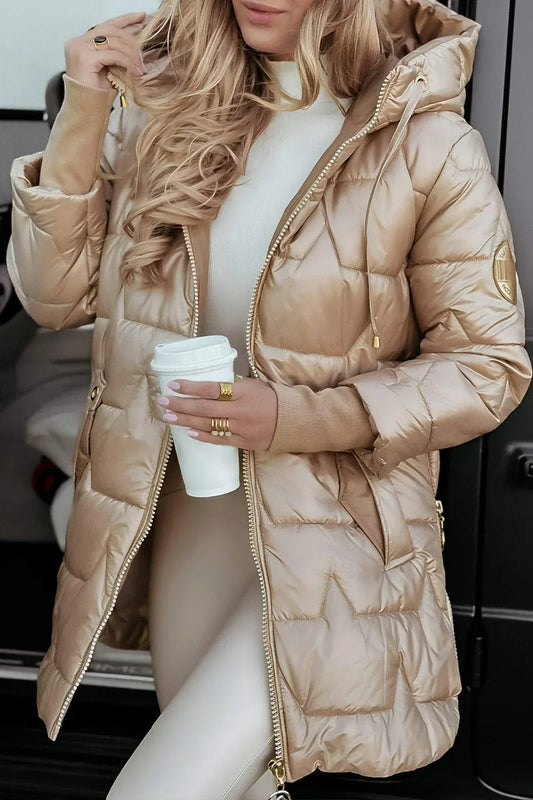 Marie | Eleganter Wintermantel mit Kapuze und Futter