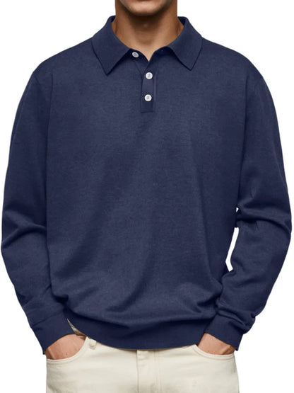 Leon™ | Casual-Poloshirt mit langen Ärmeln