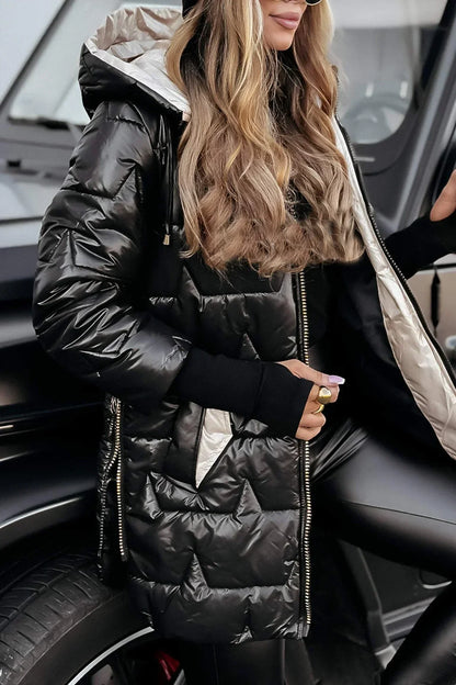 Marie | Eleganter Wintermantel mit Kapuze und Futter